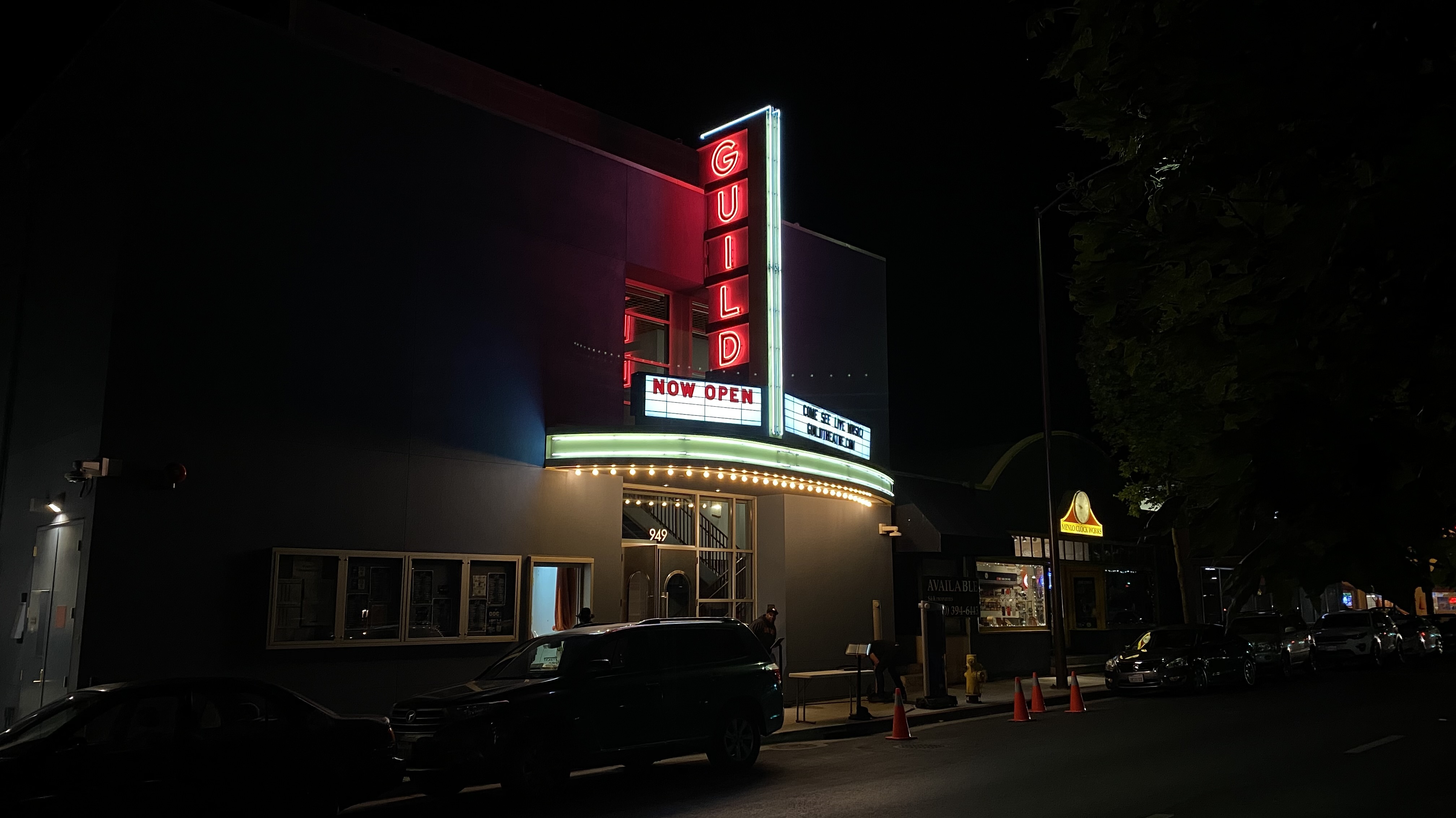 Outside the new Guild Theatre.