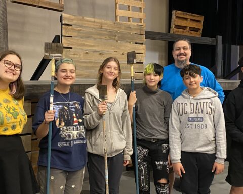 Tech Club members and supervisor Aaron Grinstead.