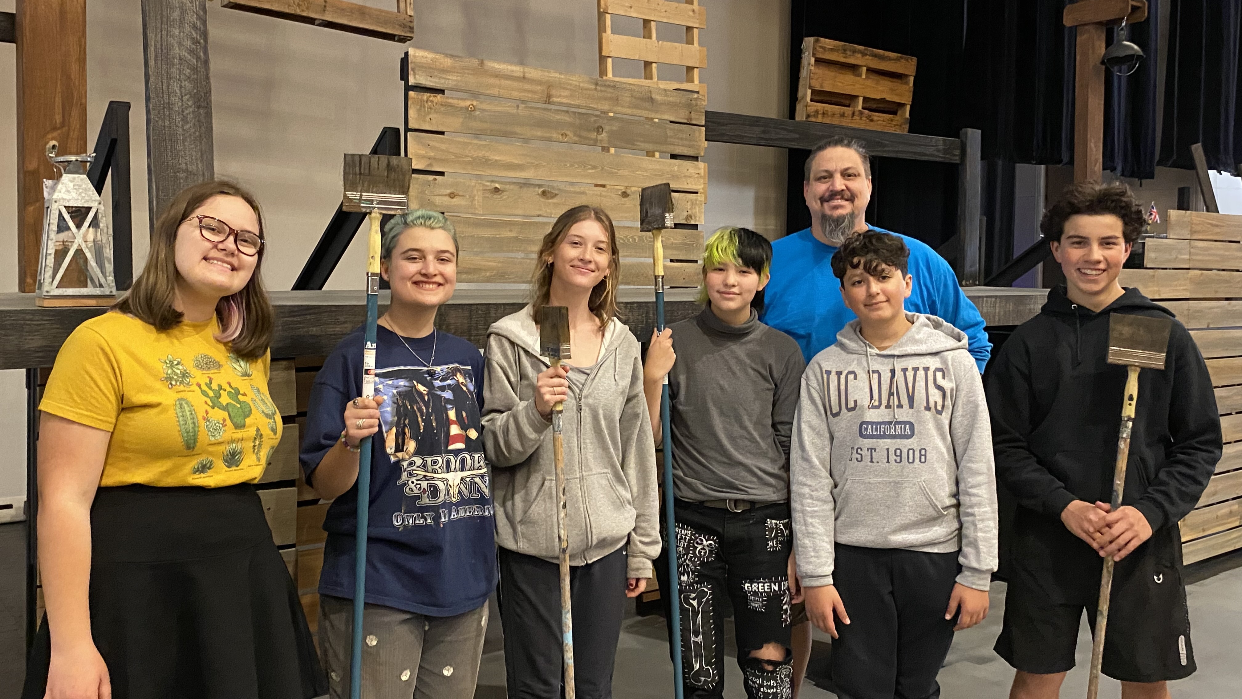 Tech Club members and supervisor Aaron Grinstead.