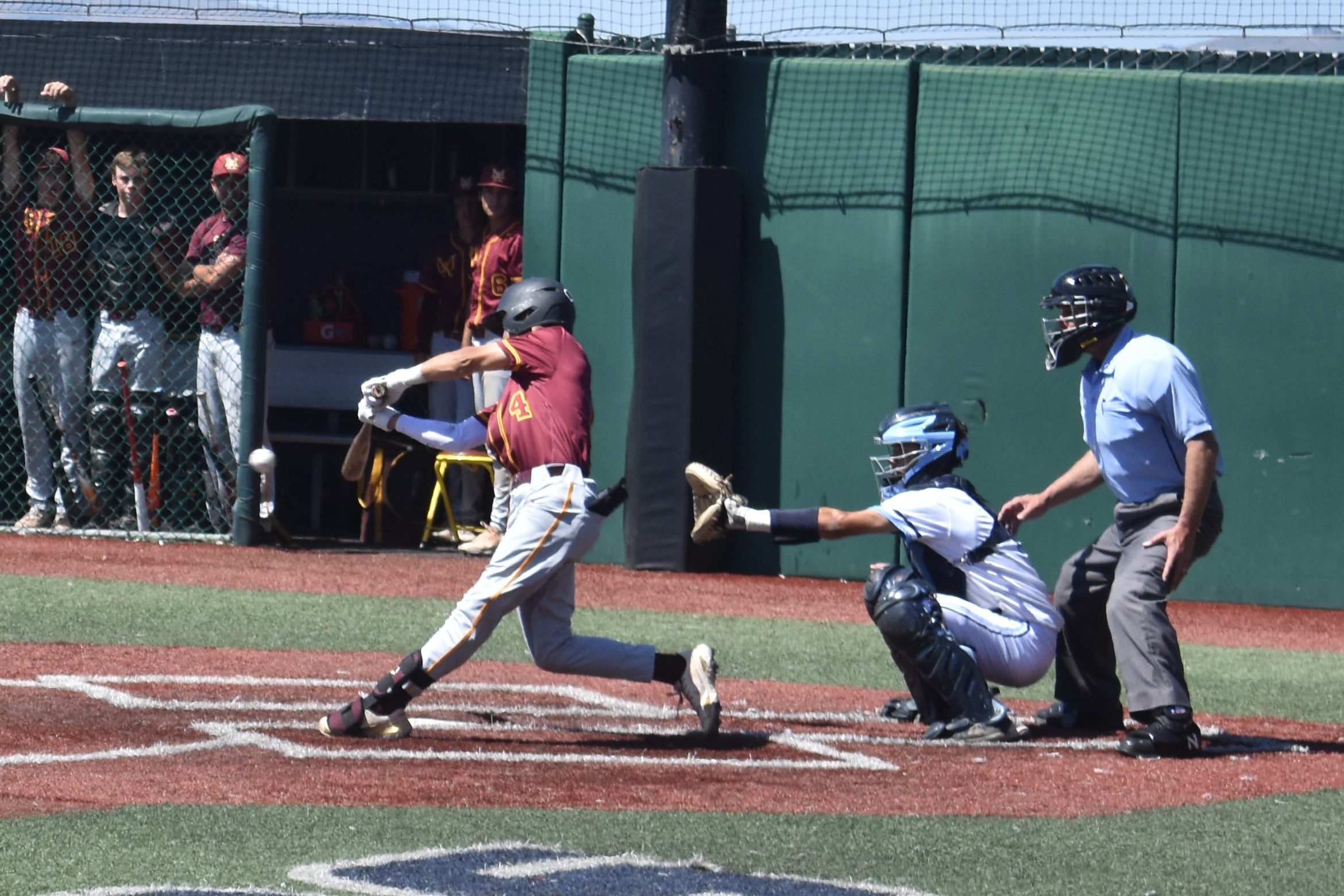 Ryder Kelly swings on base hit during the sixth inning