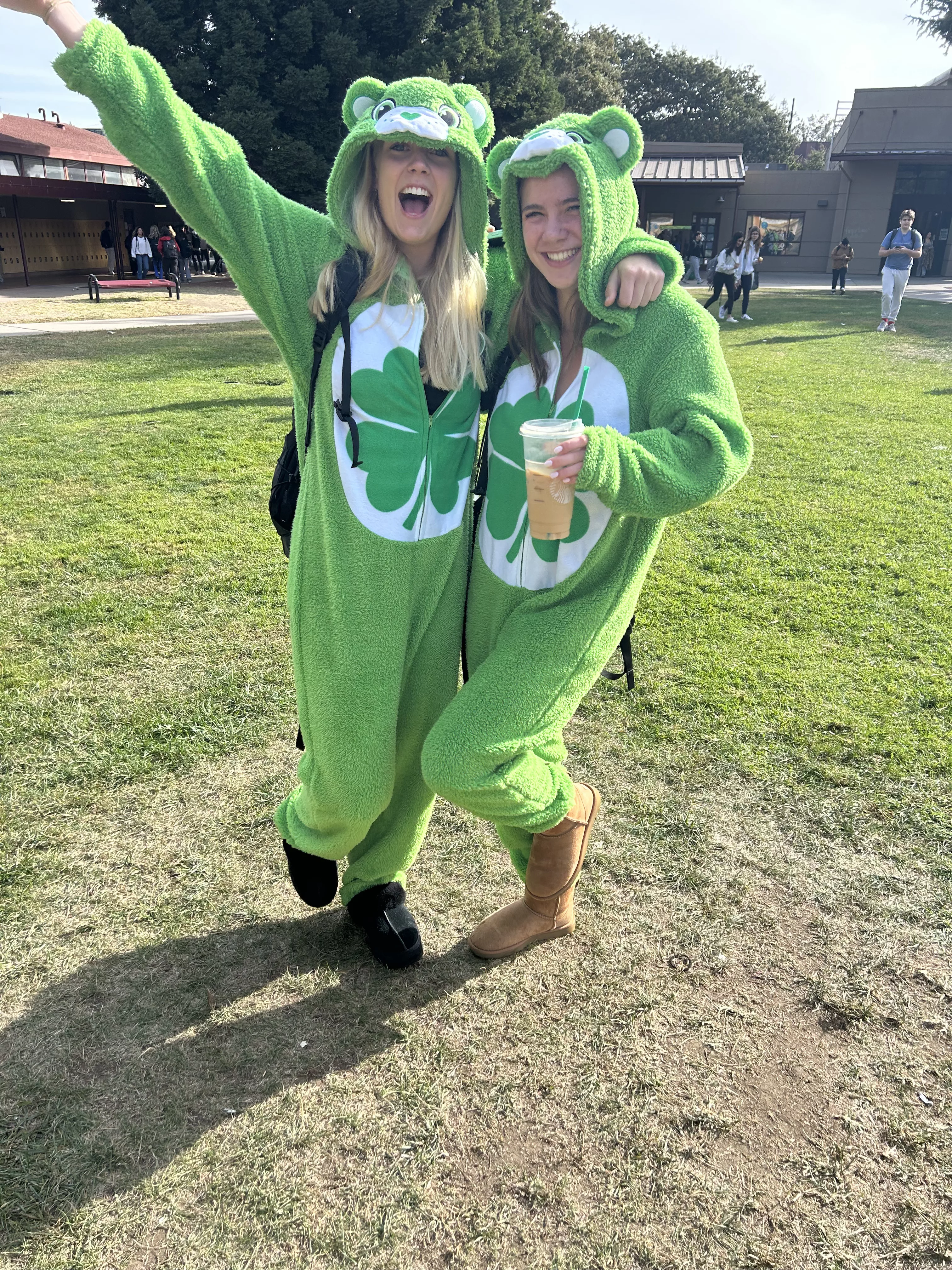 Seniors Kasey Prober and Alice Ingelsson dressed up in matching bright green onesies as CareBears. Prober loves Halloween and said, “It is a super fun holiday and I always enjoy dressing up with friends.”