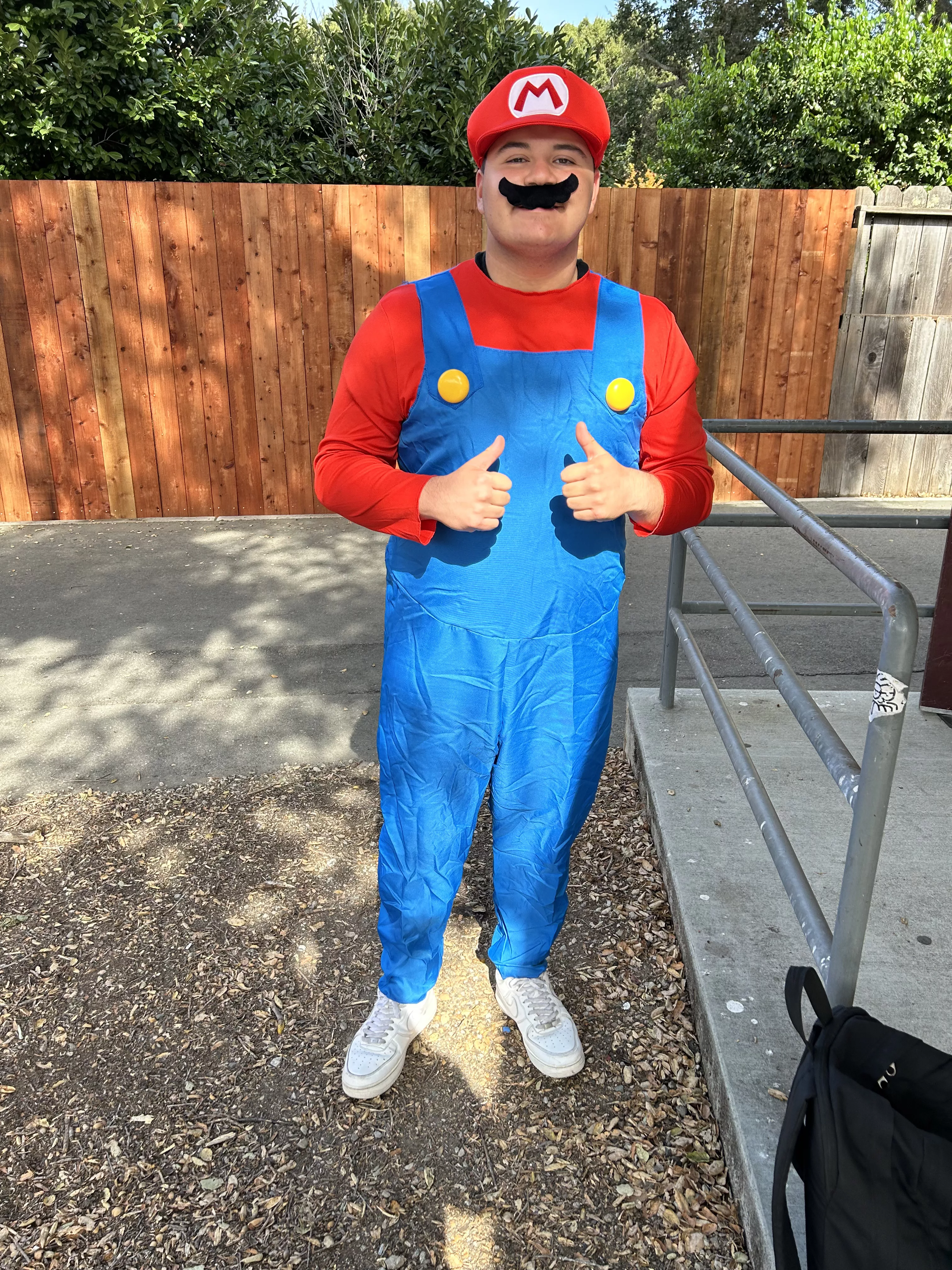Aidan Anguiano, sporting a Mario costume, said, “Since it's my senior year I thought I might as well dress up for the fun of it.”