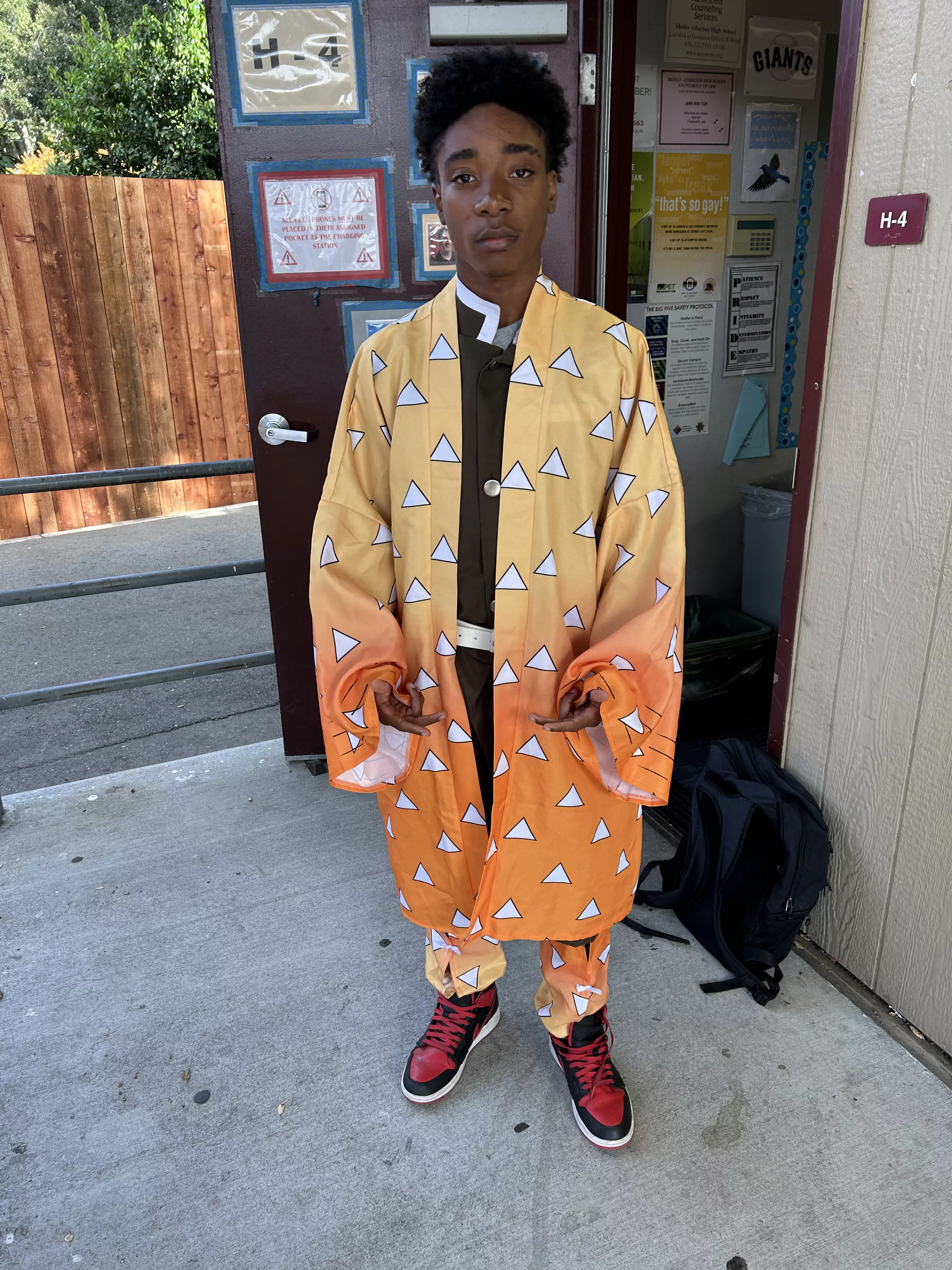 Senior Roshaun Kirk decided to dress up as Zenitsu from the anime Demon Slayer. His inspiration for the costume was straightforward: he said “I like being a slayer.”