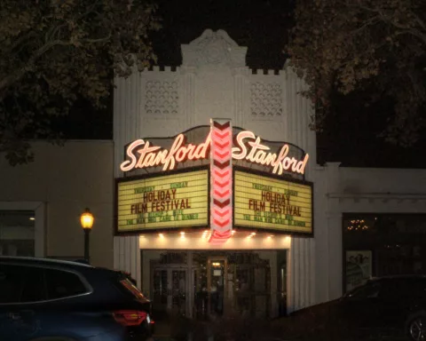 Stanford Theatre shines in the night