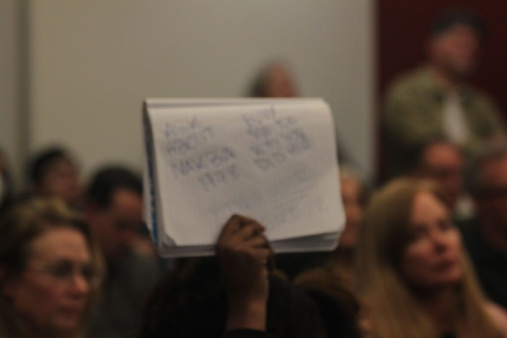 Sign held by student which later caused verbal altercation.