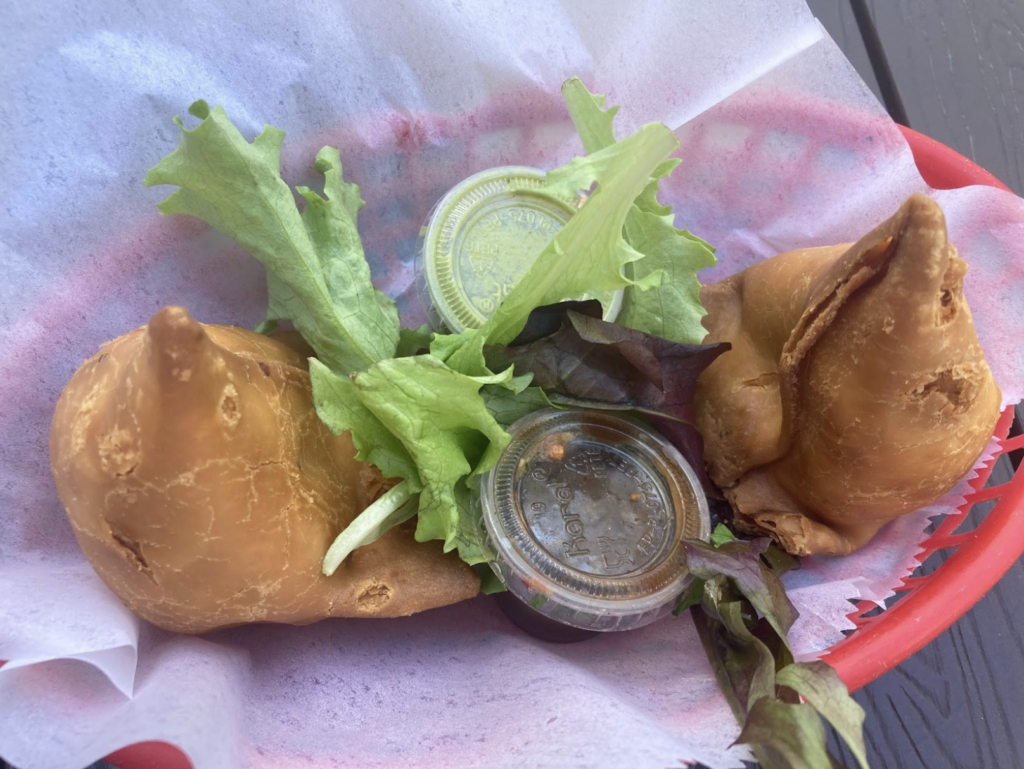 Veggie potato samosas ($5.75)