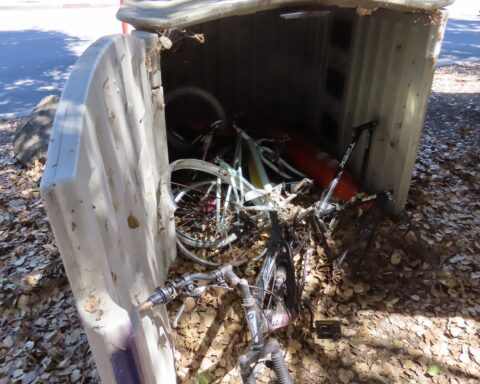 Bike shed on Oak Grove robbed.