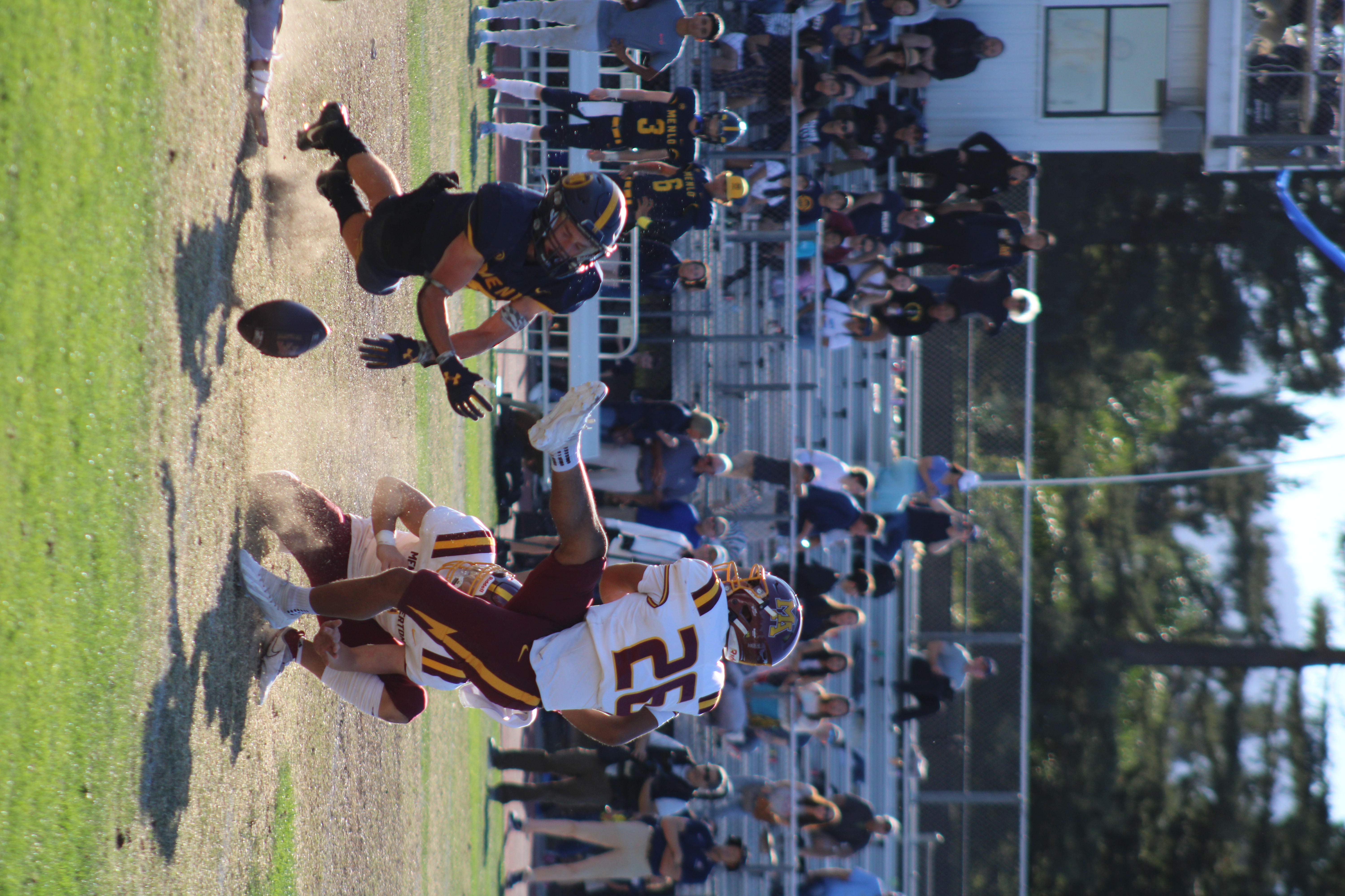 Junior kicker Anthony Perez kicks a field goal that was blocked.