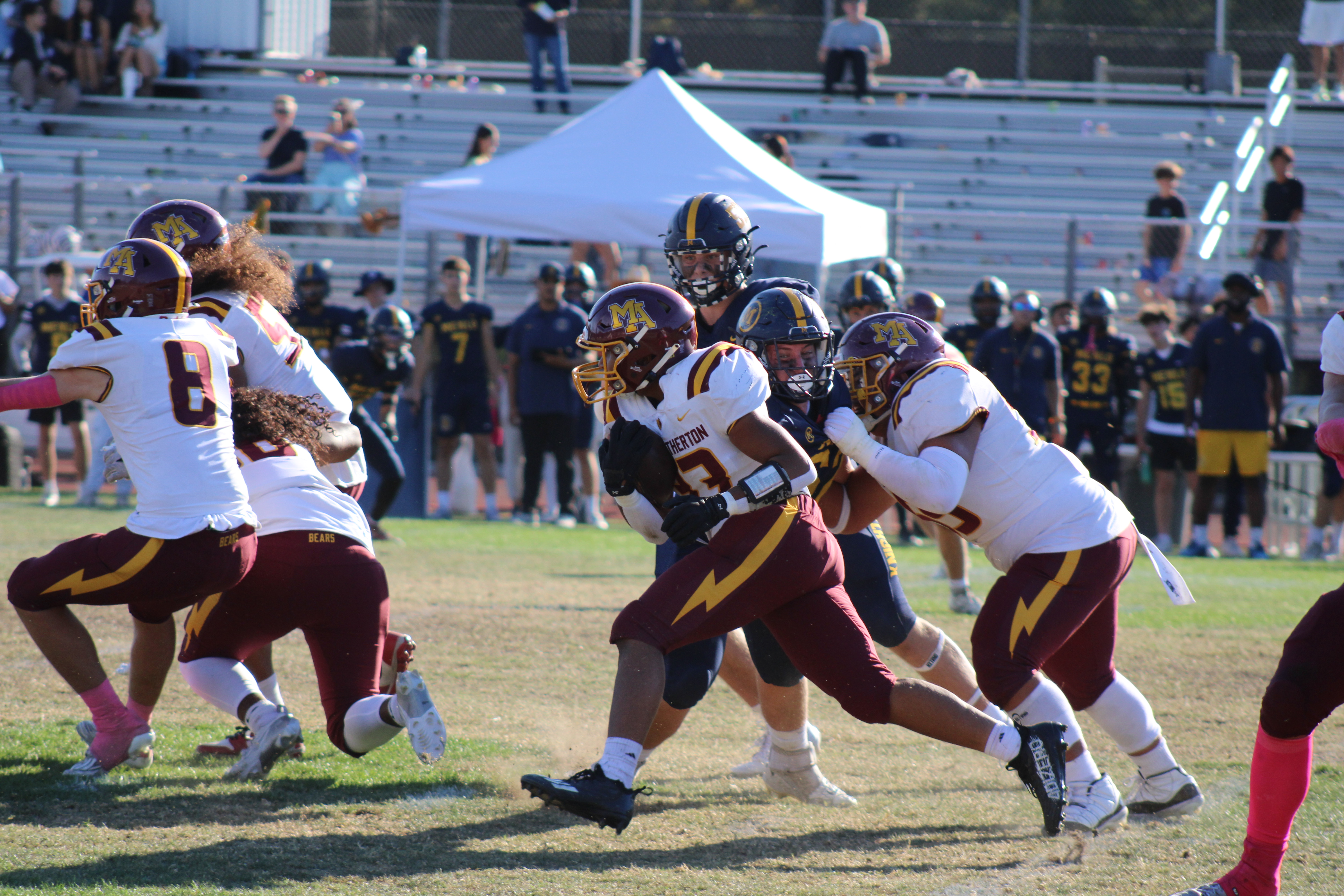 Junior running back Monty Turner running the ball.